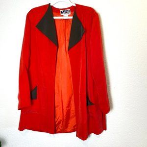 Diane Von Furstenberg Pure Silk Vintage Long Sleeve Blazer Open Front Jacket